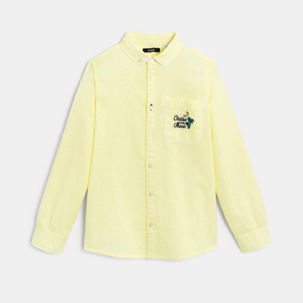 Avis Chemise manches longues col américain jaune garçon OKAIDI 1