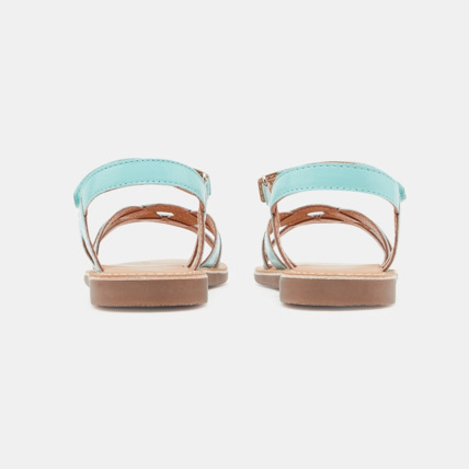 Avis Sandale cuir multibrides vernie turquoise fille OKAIDI 4