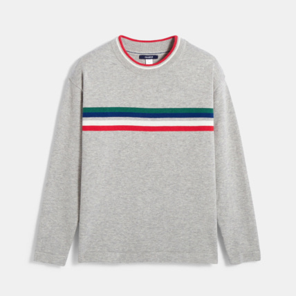 Avis Pull à rayures gris garçon OKAIDI 1