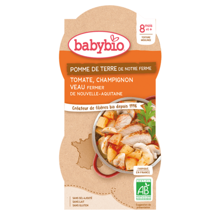 Avis Pomme de terre de Notre Ferme Tomate Champignon Veau fermier de Nouvelle-Aquitaine Babybio 1