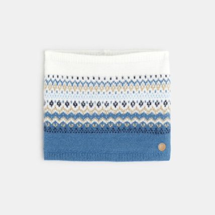 Avis Snood fluffy à motifs en jacquard blanc fille OKAIDI 1