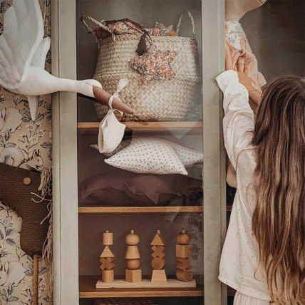 Avis Trophée mural enfant,  Cigogne en lin blanc Sevira Kids 5