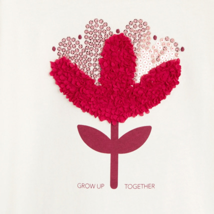 Avis T-shirt à motif fleuri rose fille OKAIDI 2