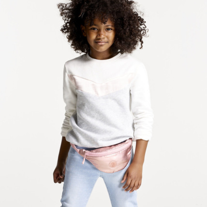 Avis Sweat colorblocks bande satin blanc fille OKAIDI 1