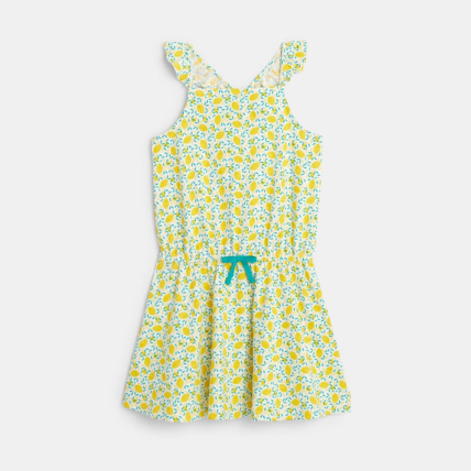 Avis Robe courte en jersey imprimé jaune fille OKAIDI 1