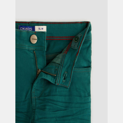 Avis Pantalon slim en toile vert garçon OKAIDI 4