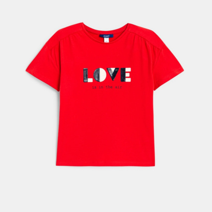 Avis T-shirt message love rouge fille OKAIDI 2