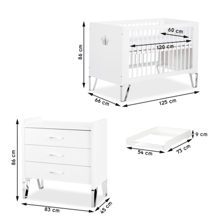 Avis Chambre bébé lit évolutif et commode avec plan à langer BLANKA Mon Mobilier Design 4