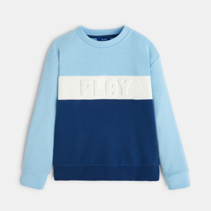 Avis Sweat-shirt tricolore bleu garçon OKAIDI 1