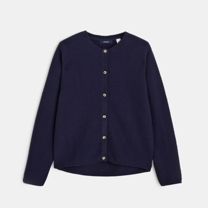 Avis Gilet côtelé boutonné bleu fille OKAIDI 2