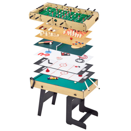 Avis Table multi jeux pliable 16 en 1 pour ado - Baby-foot, ping pong, billard, bowling, palets,... Kangui 1
