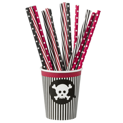 Avis x 20 pailles anniversaire Pirate en plastique Prémaman 1