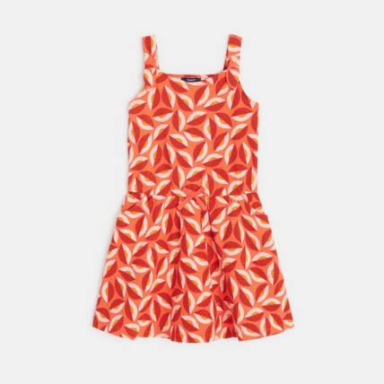 Avis Robe à bretelles imprimée orange fille OKAIDI 1