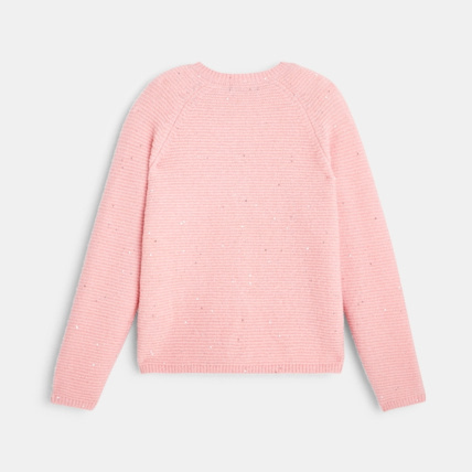 Avis Cardigan tricot côtelé à sequins rose fille OKAIDI 4
