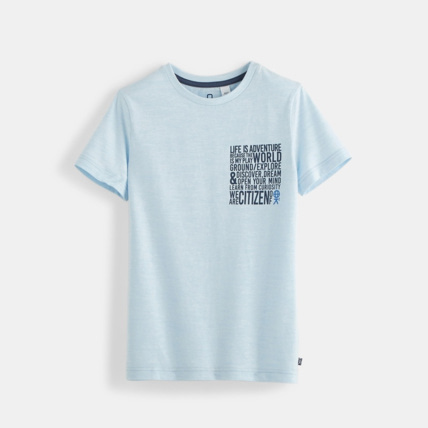 Avis T-shirt à message bleu garçon OKAIDI 1