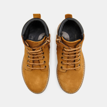 Avis Boots outdoor croûte de cuir à lacets beige garçon OKAIDI 2