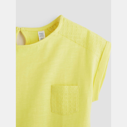 Avis T-shirt détail ajouré jaune fille OKAIDI 3