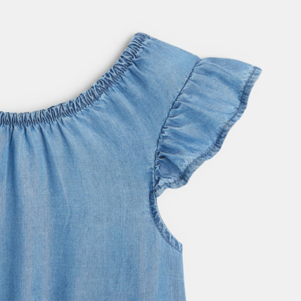 Avis Combishort en denim léger bleu fille OKAIDI 2