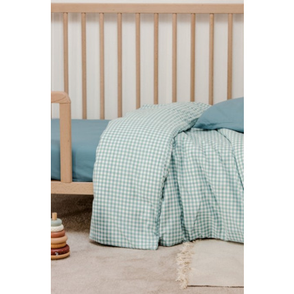 Avis Housse de couette percale de coton bio bébé Vichy KADOLIS 1