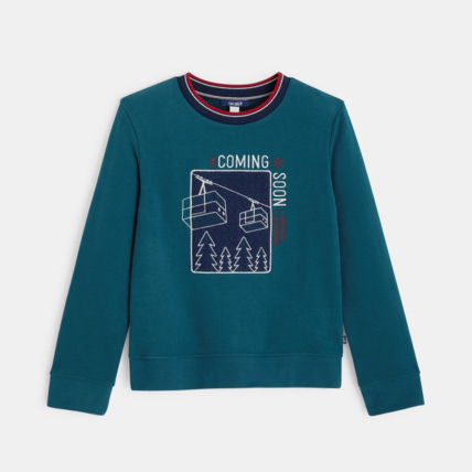 Avis Sweat-shirt à motif brodé vert garçon OKAIDI 1
