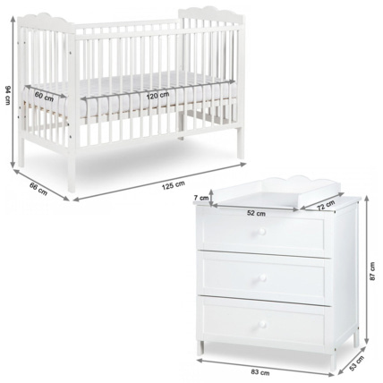Avis Chambre bébé commode à langer et lit en bois RADEK III Mon Mobilier Design 4
