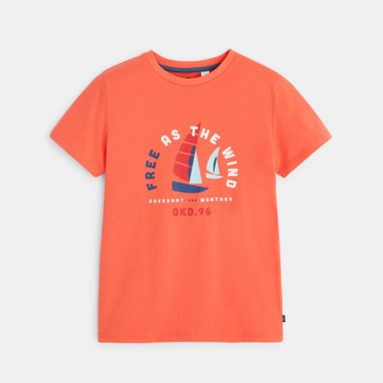 Avis T-shirt à motif "the adventure begins" rouge garçon OKAIDI 1