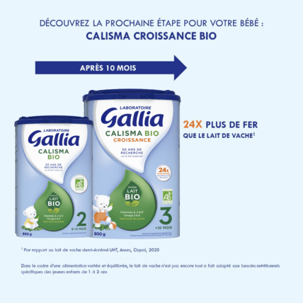 Avis Lait infantile Calisma 2ème âge BIO en poudre Laboratoire Gallia 7