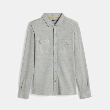 Avis Chemise manches longues en jersey piqué grise garçon OKAIDI 1