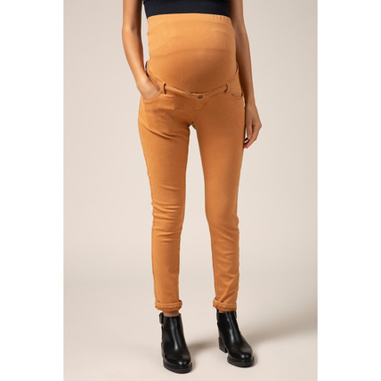 Avis Pantalon de grossesse ocre coupe slim à bandeau haut Prémaman 1