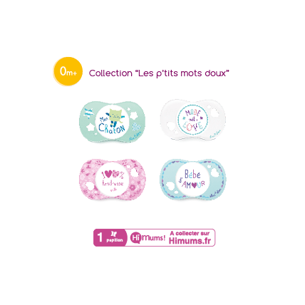 Avis Sucette 'Les P'tits mots doux' 0-6 mois Luc et Léa 1