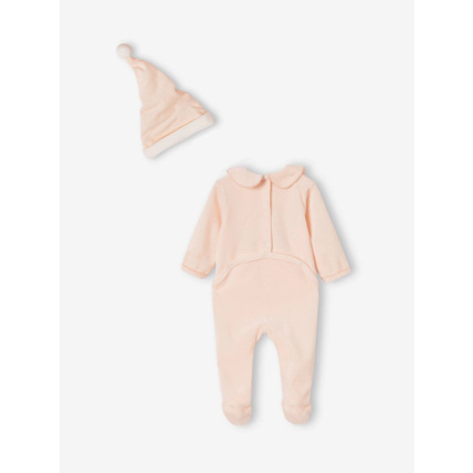Avis Dors-bien bébé fille Noël et bonnet en velours Vertbaudet 5