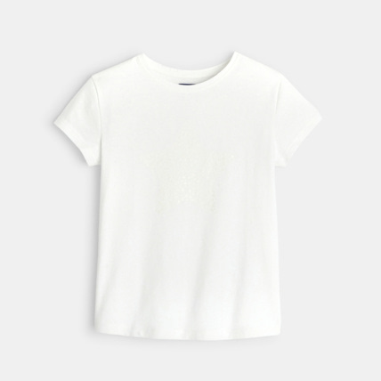Avis T-shirt manches courtes à motif irisé Etoile blanc fille OKAIDI 1