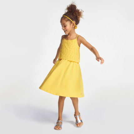 Avis Robe à bretelles jaune fille OKAIDI 2
