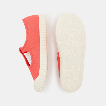 Avis Ballerines toile forme salomé orange fille OKAIDI 4