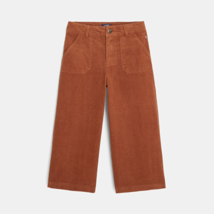 Avis Pantalon large et court en velours côtelé marron fille OKAIDI 2