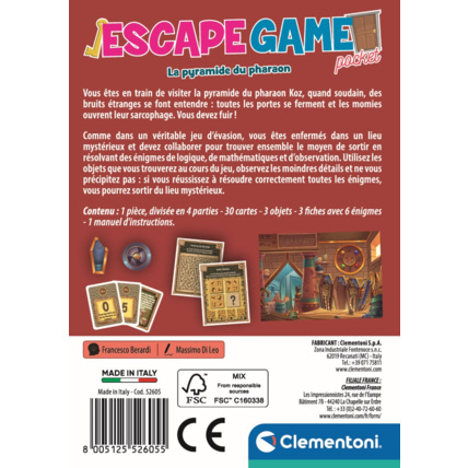 Avis Escape Game - La pyramide du pharaon Clementoni 3