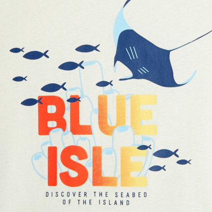 Avis Débardeur à motif et message "blue isle" blanc garçon OKAIDI 3