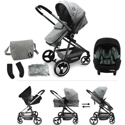 Avis Poussette combinée 3 en 1 GIULIA  + Siège auto BEONE EVO i + Sac à langer, habillage pluie Nania 1