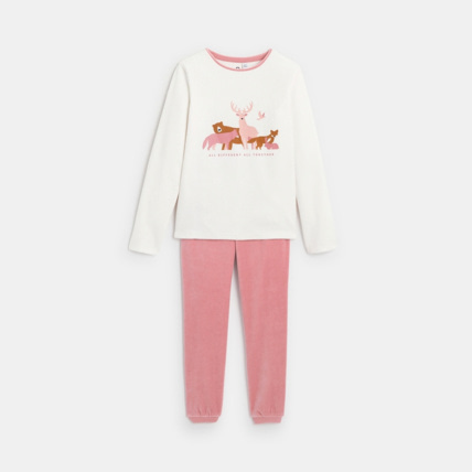 Avis Pyjama 2 pièces en velours blanc fille OKAIDI 1