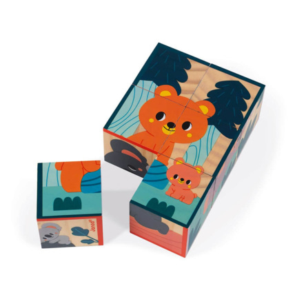 Avis 6 cubes en bois Animaux JANOD 5