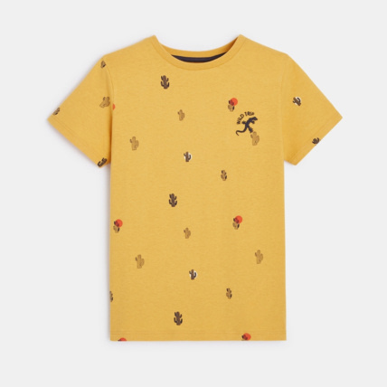 Avis T-shirt manches courtes à petits motifs jaune garçon OKAIDI 2