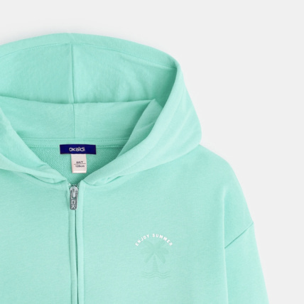 Avis Sweat-shirt uni à capuche bleu fille OKAIDI 3