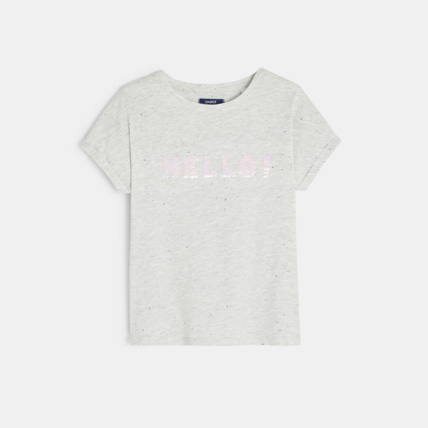 Avis T-shirt à message gris fille OKAIDI 1