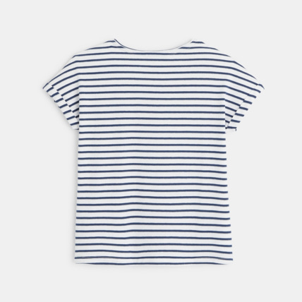 Avis T-shirt rayé à message "C'est la vie" bleu fille OKAIDI 4