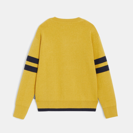 Pull col rond a manches rayees jaune garcon OKAIDI Comparateur Avis Prix