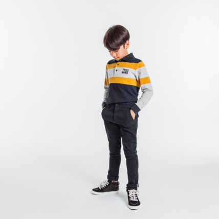 Avis Pantalon chino en twill de coton uni gris garçon OKAIDI 1