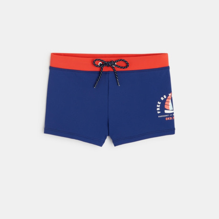 Avis Boxer de bain motif voilier bleu garçon OKAIDI 1