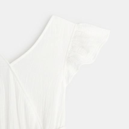 Avis Robe effet croisé gaze de coton blanche fille OKAIDI 3
