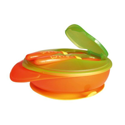 Avis Assiette à ventouse + couvercle + 2 couverts PLASTOREX 1