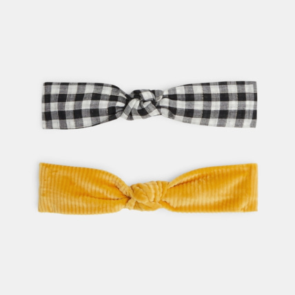 Avis Headband noué en tissu (lot de 2) jaune fille OKAIDI 2